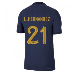 France Lucas Hernandez #21 Replica Home Stadium Shirt World Cup 2022 Short Sleeve